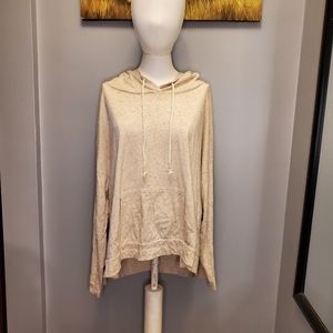 Relativity Speckled Cream Long Sleeve Hoodie Shirt